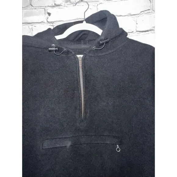 Vintage J. Crew Style Oarsman Anorak Jacket Men’s Large Black 1/4 Zip Pullover
